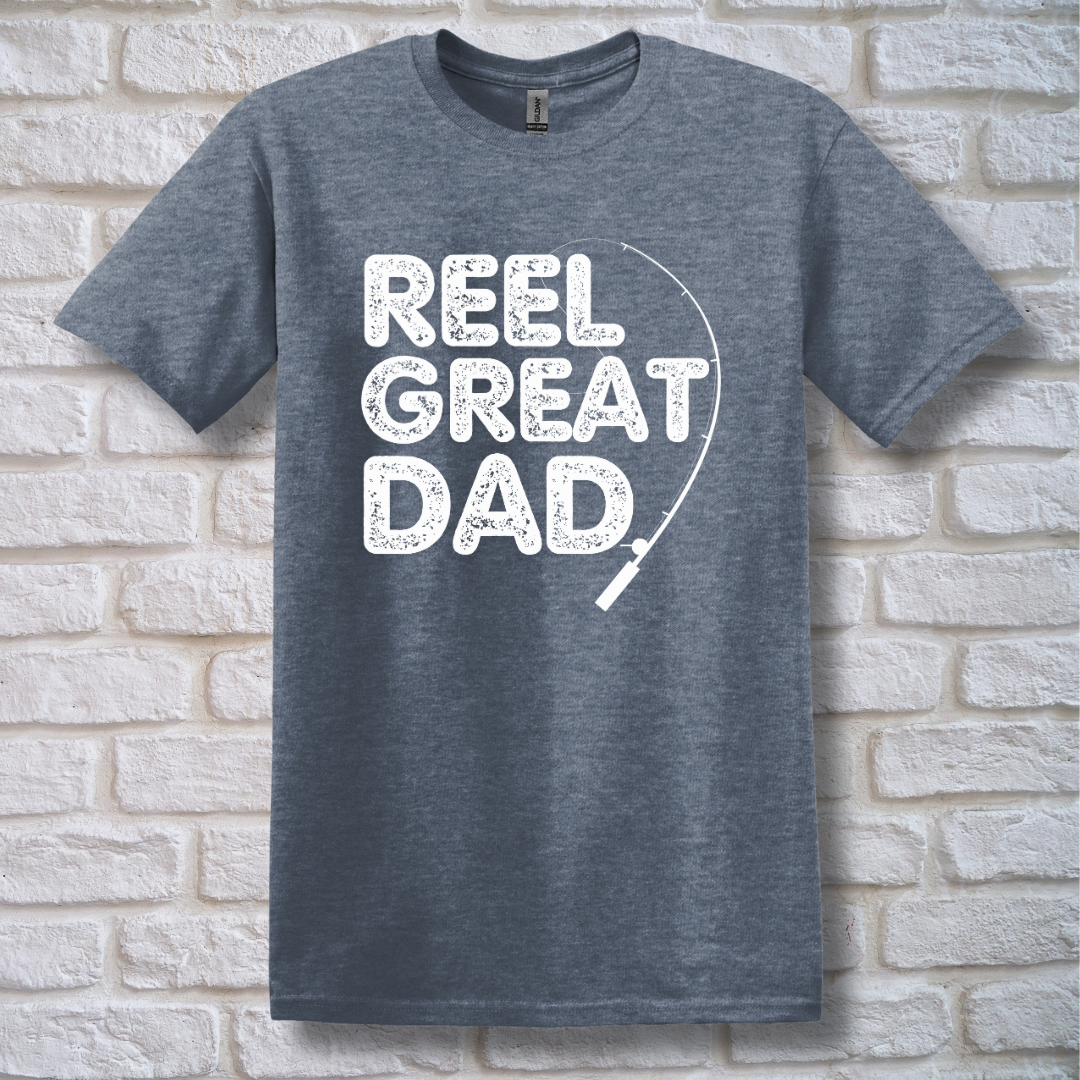 This is image of Reel Great Dad T-Shirt version 6