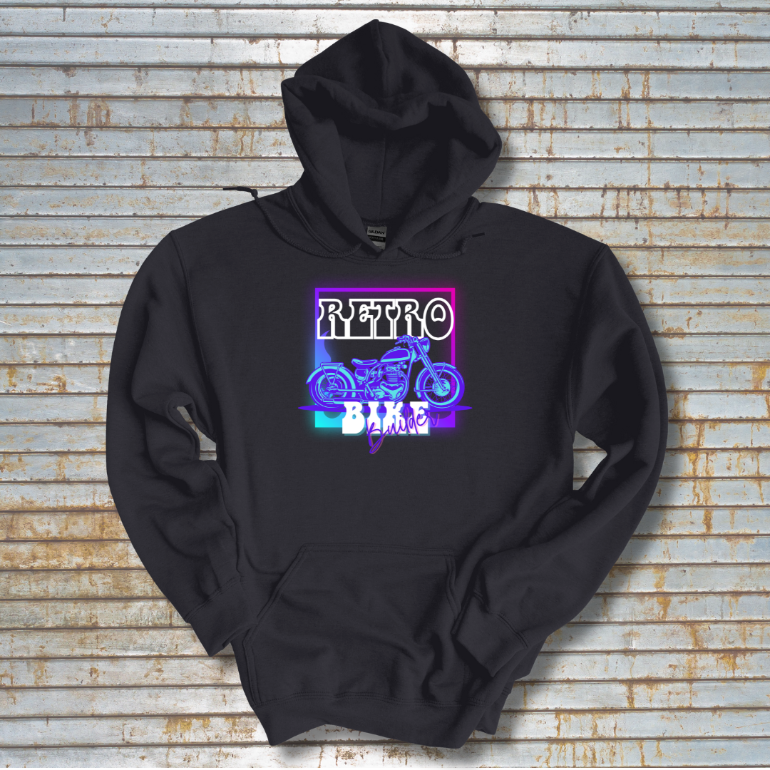 This is image of Retro Bike Builder Long-Sleeve Hoodie version 6