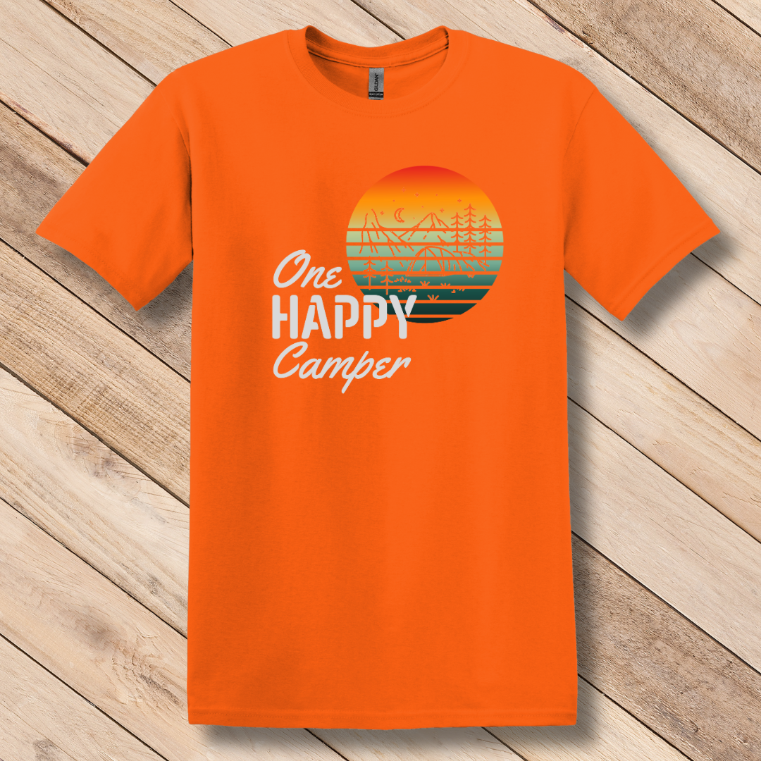 This is image of One Happy Camper T-Shirt version 2