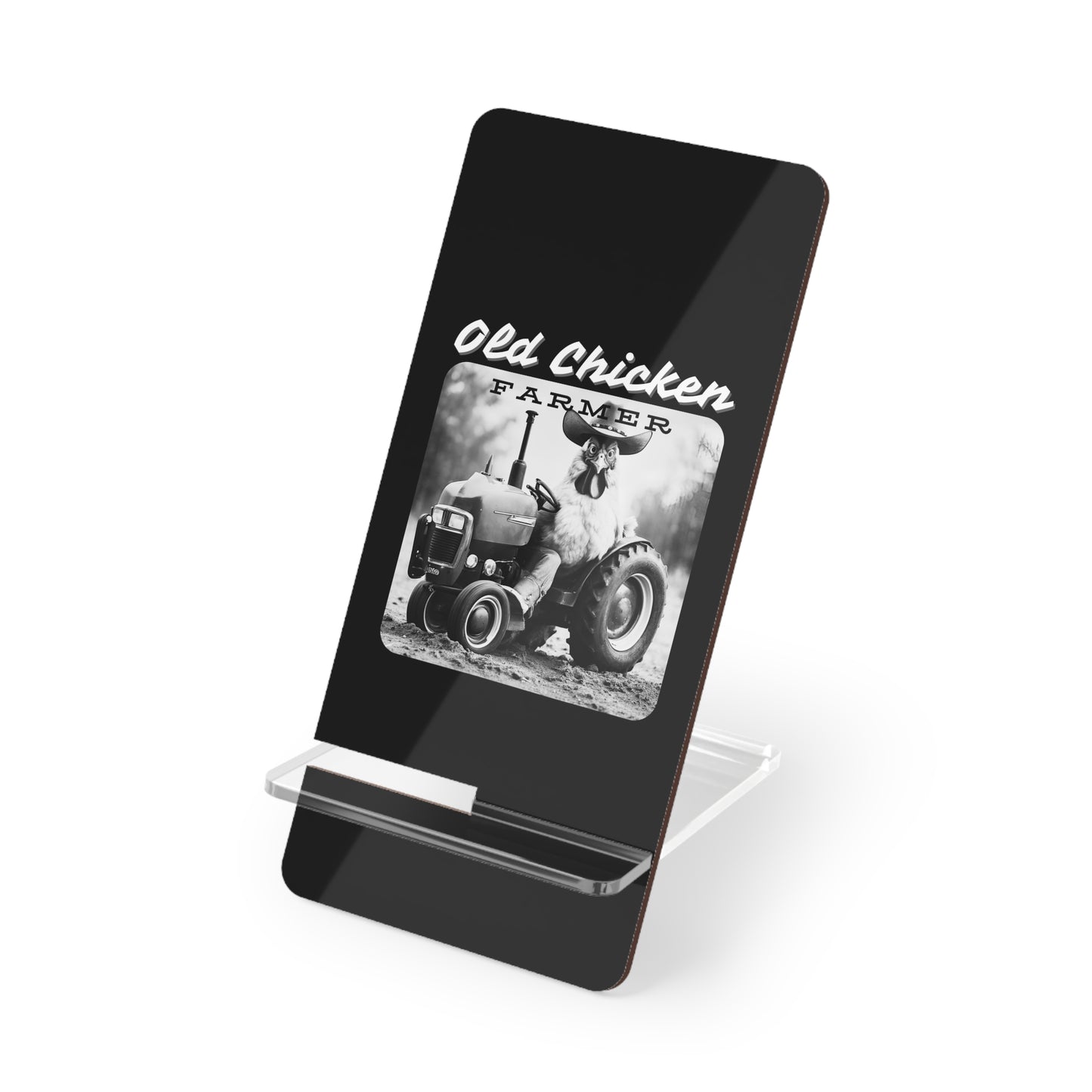 Old Chicken Farmer, Cell Phone Stand for Desk or Nightstand