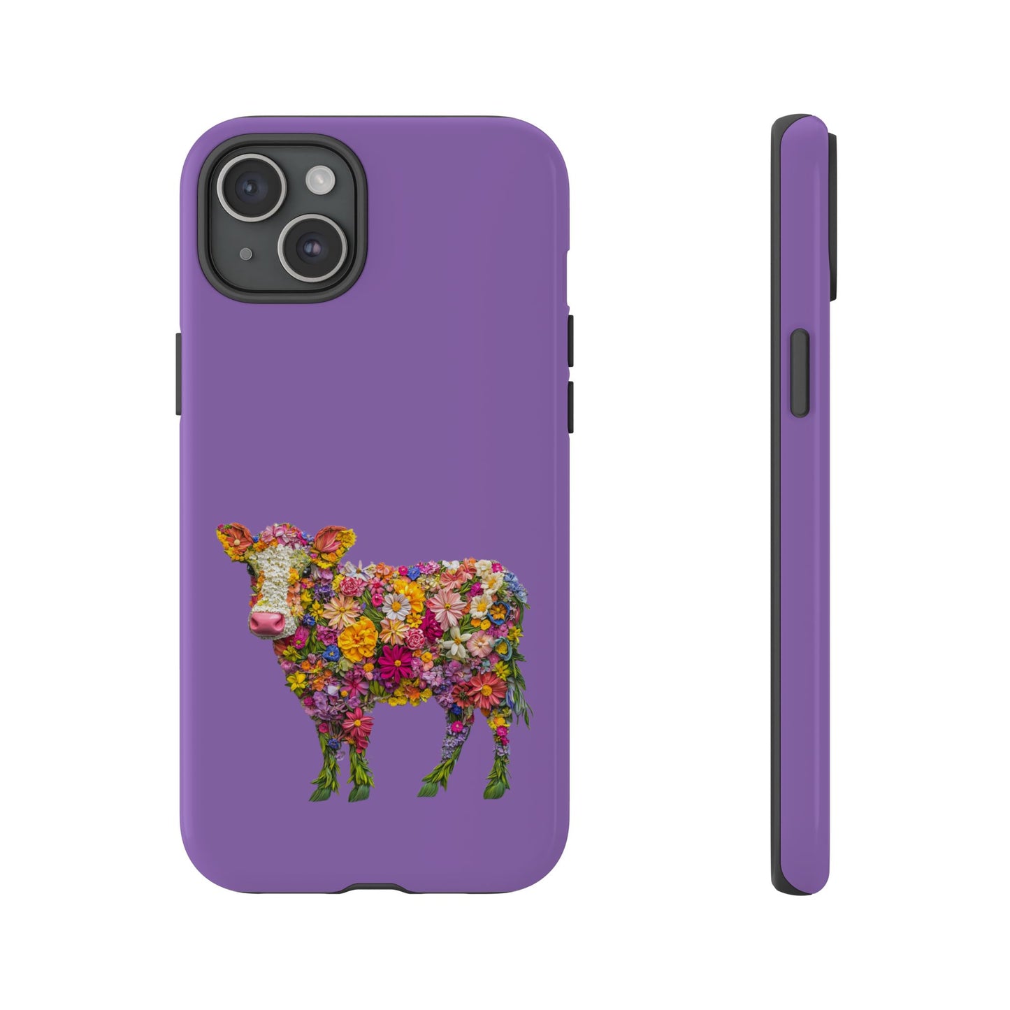 Cell Phone Case | Floral Cow | For iPhone, Samsung Galaxy, and Google Pixel