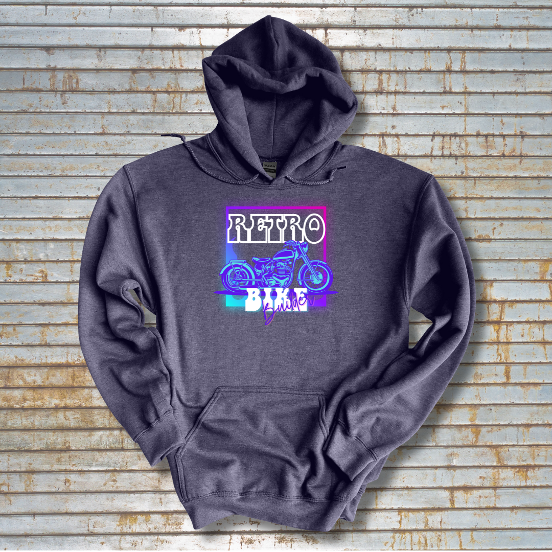 This is image of Retro Bike Builder Long-Sleeve Hoodie version 7