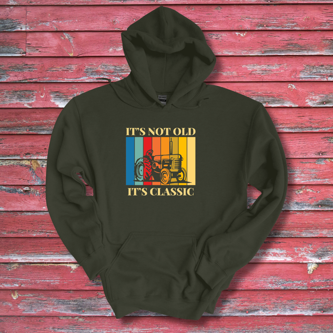 This is image of It's Not Old It's Classic Long-Sleeve Hoodie version 4