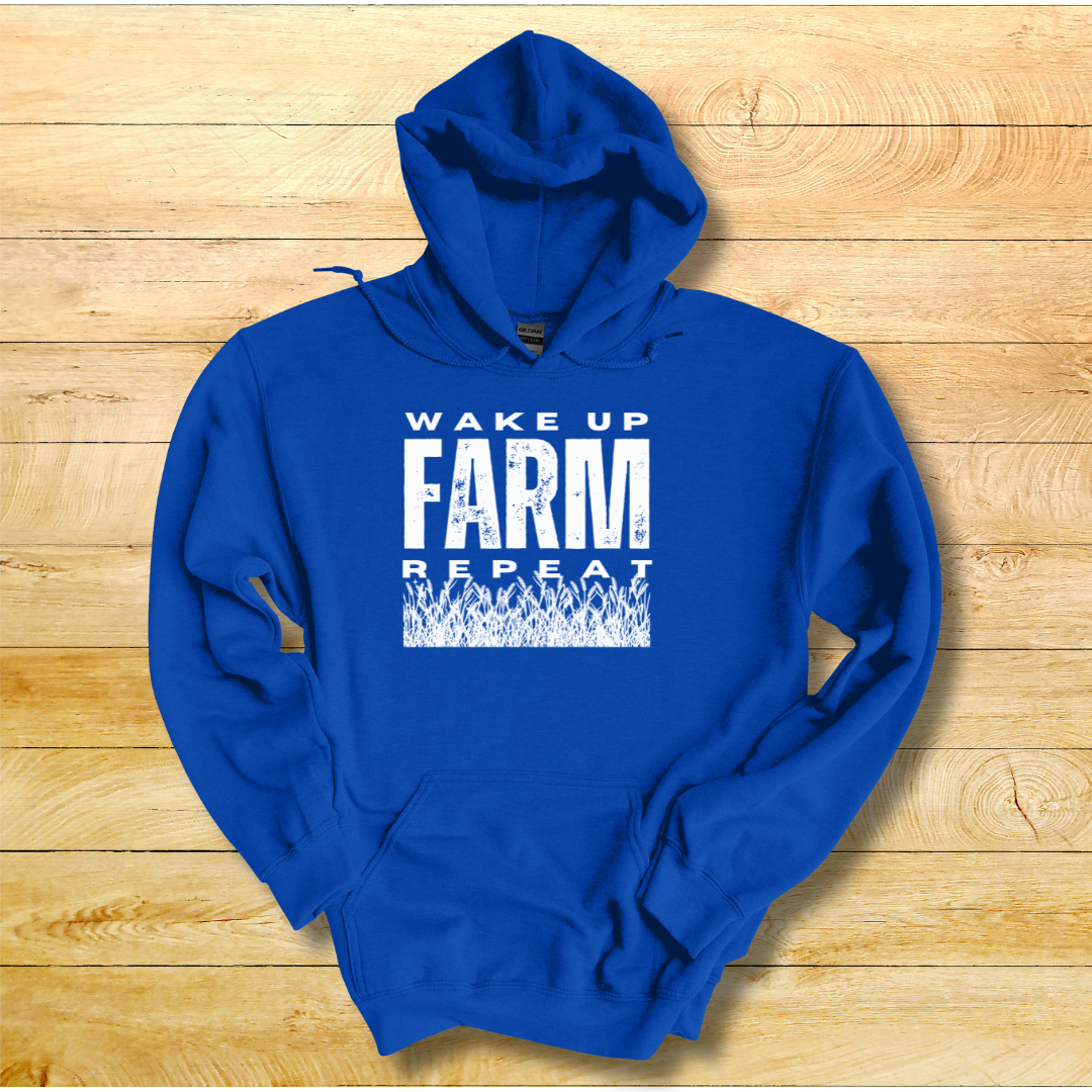 This is image of Wake Up Farm Repeat Long-Sleeve Hoodie version 8