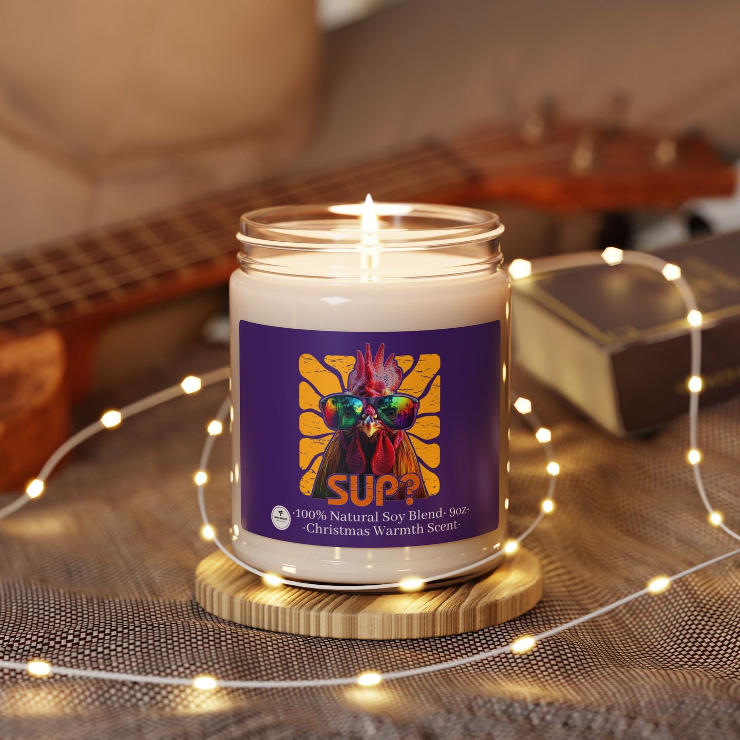 Scented Soy Candle, 9oz - Sup? (Rooster Version)