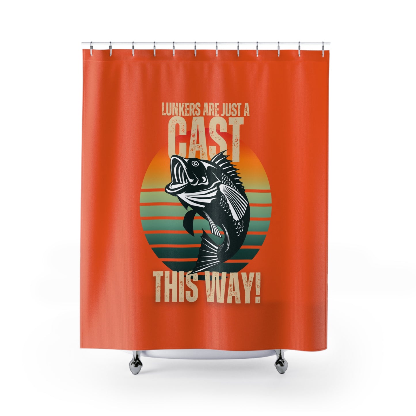 Shower Curtains - Lunkers are Just a Cast This Way