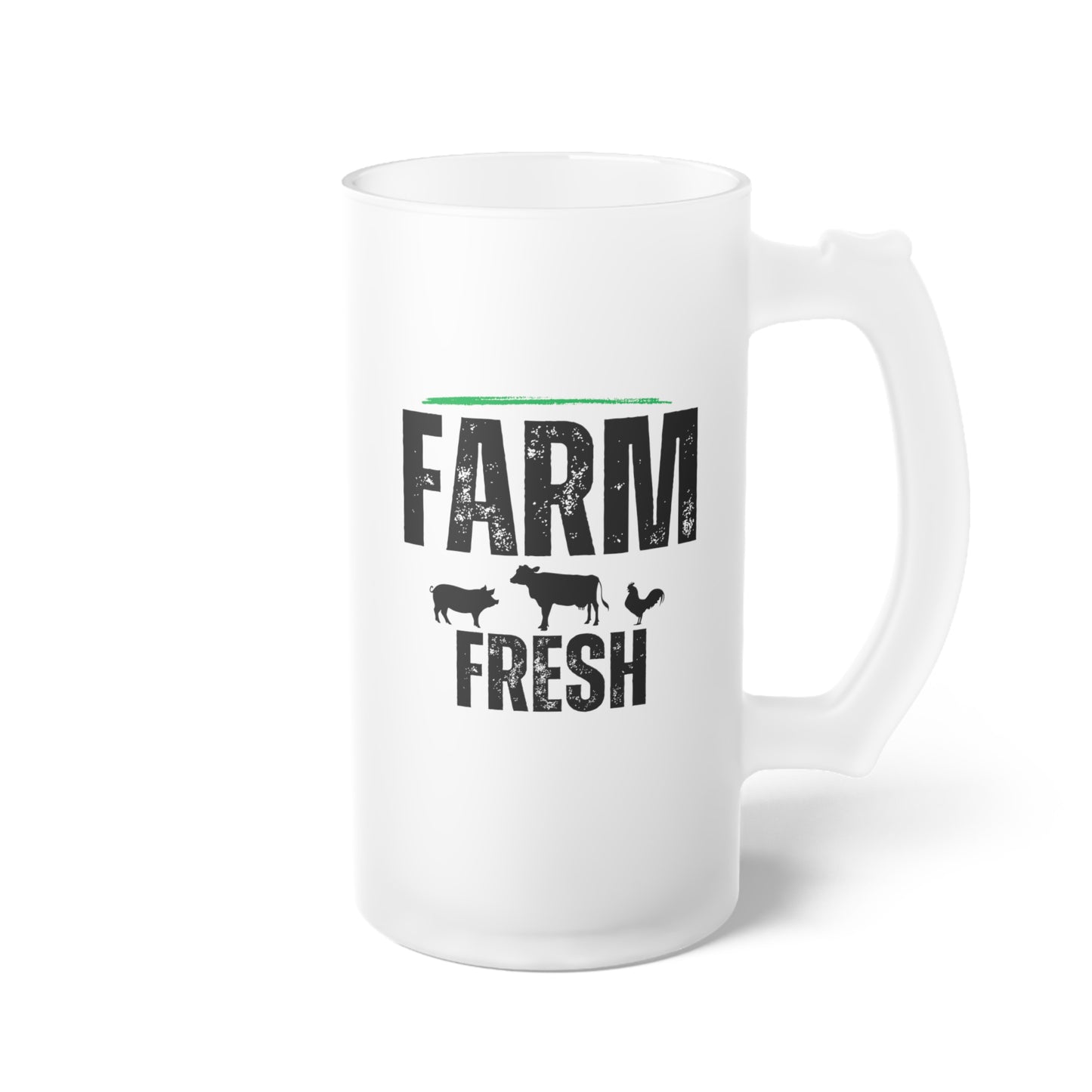Frosted Glass Beer Mug - Farm Fresh