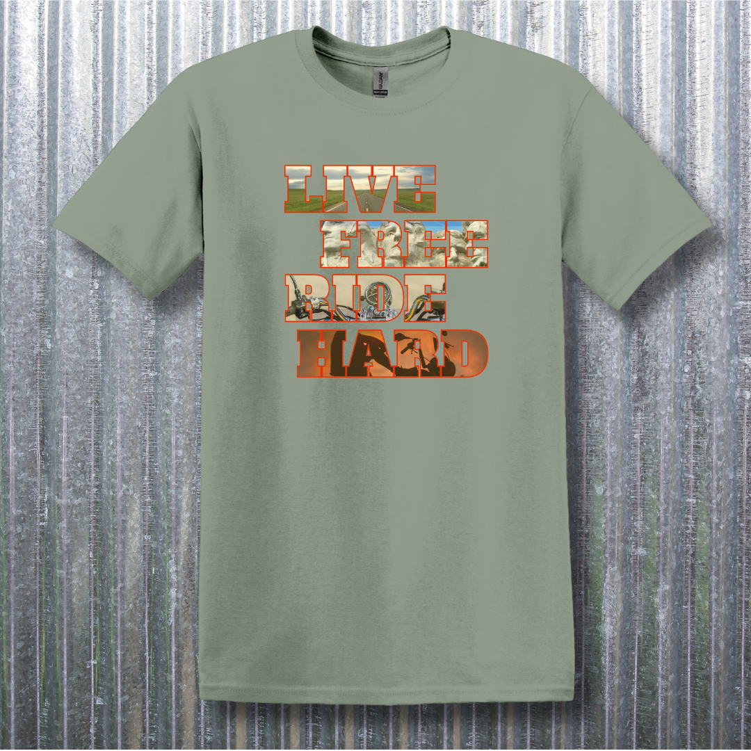 This is image of Live Free Ride Hard T-Shirt version 8