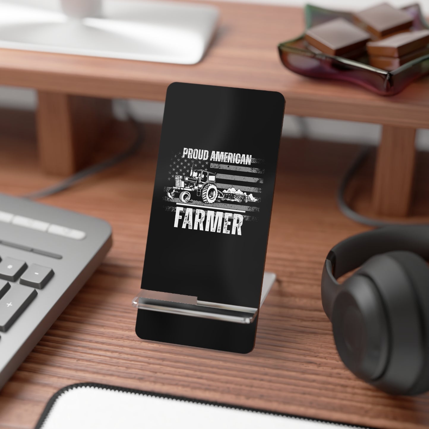 Proud American Farmer, Cell Phone Stand for Desk or Nightstand