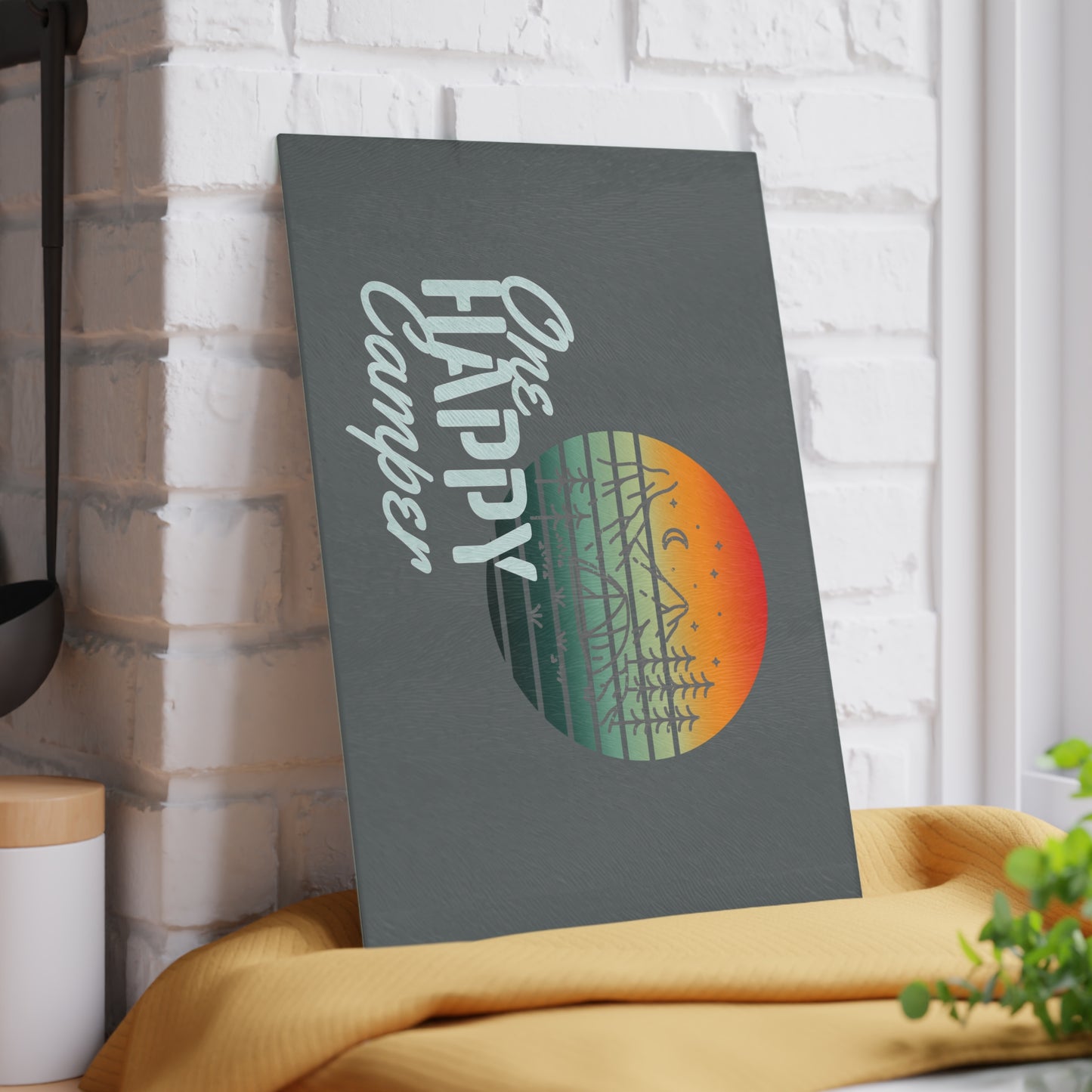 Glass Cutting Board - One Happy Camper
