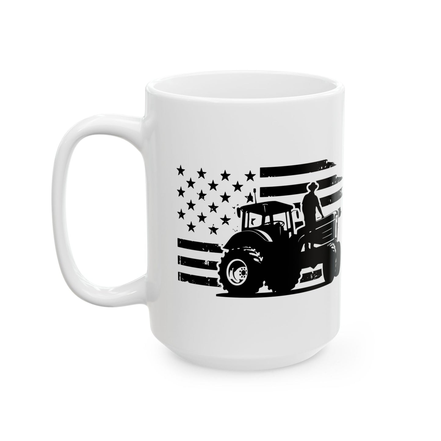 Coffee Mug - USA Tractor, Distressed Flag