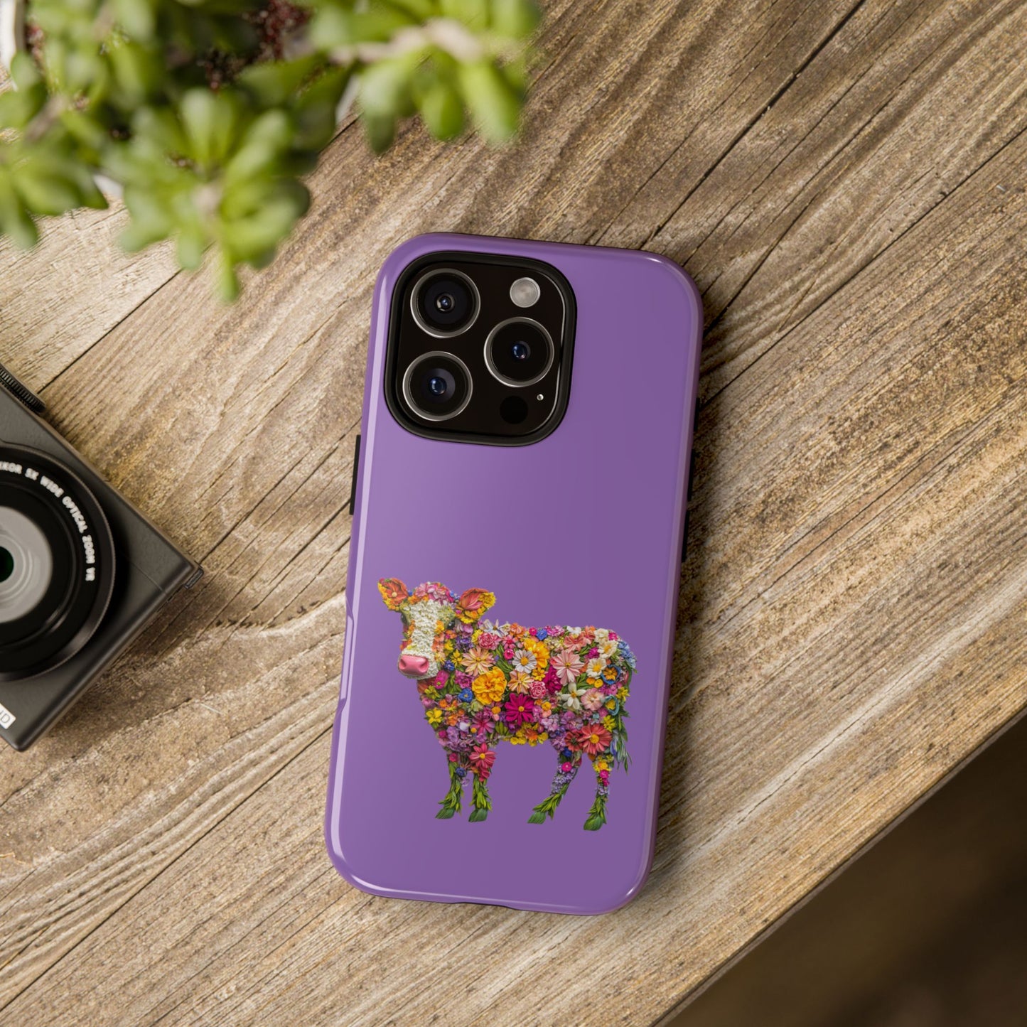 Cell Phone Case | Floral Cow | For iPhone, Samsung Galaxy, and Google Pixel