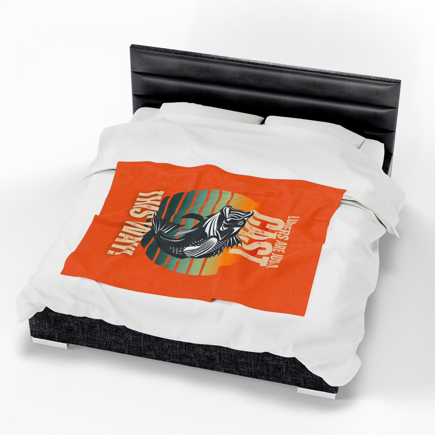 Velveteen Plush Blanket - Lunkers are Just One Cast This Way