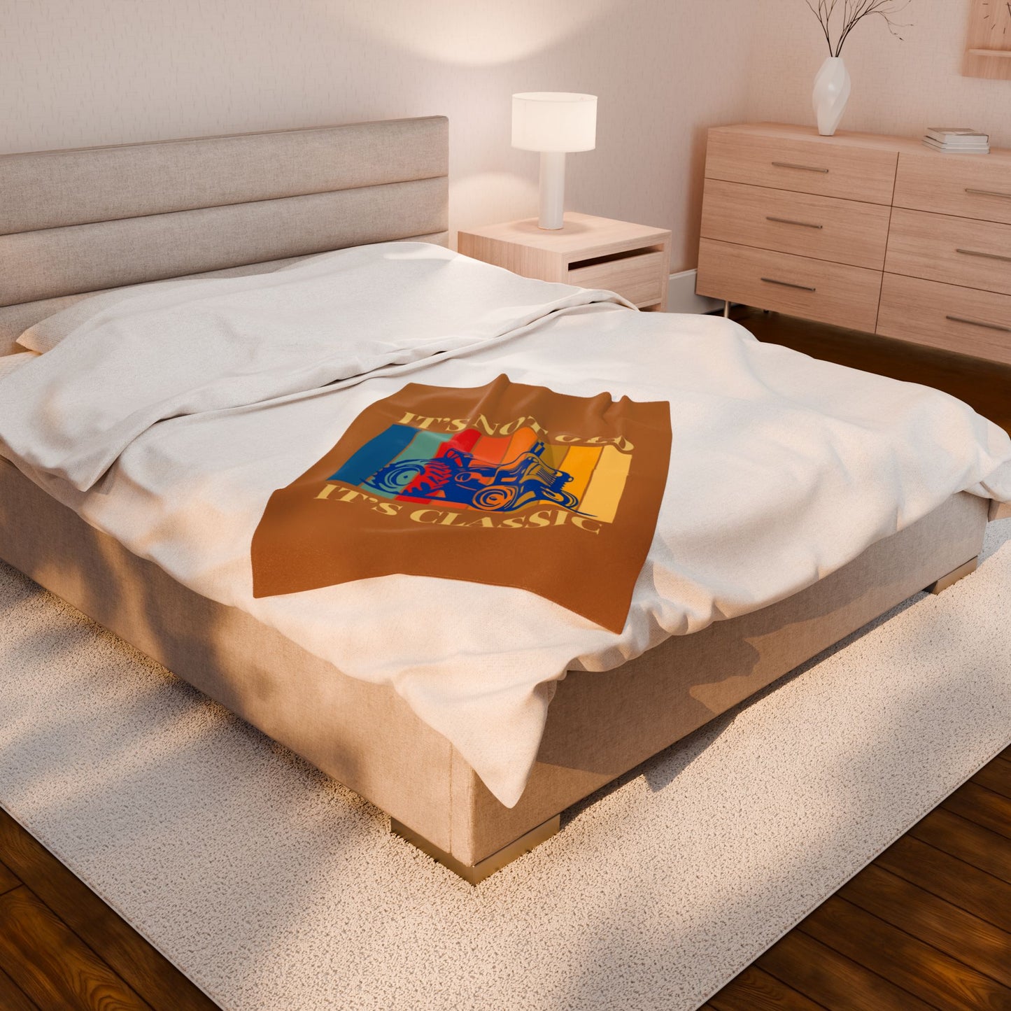 Velveteen Plush Blanket - It's Not Old It's Classic