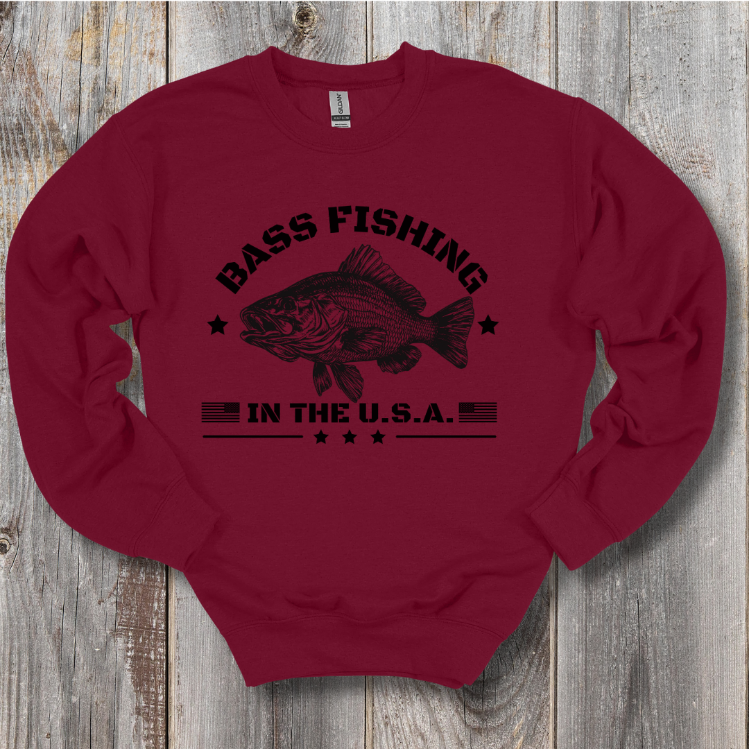 Bass Fishing in the USA Sweatshirt | Gifts for Anglers