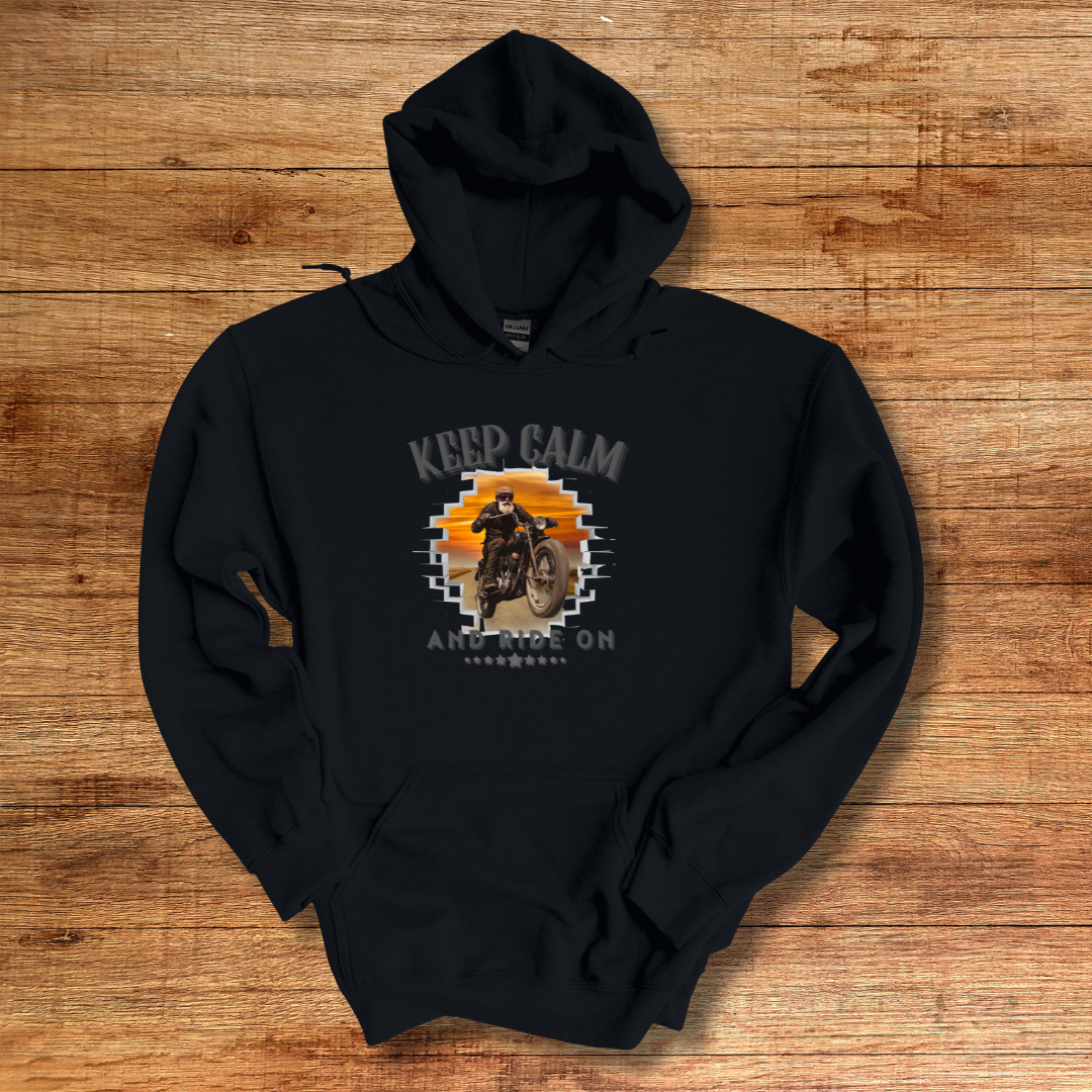 Keep Calm and Ride On Long-Sleeve Hoodie