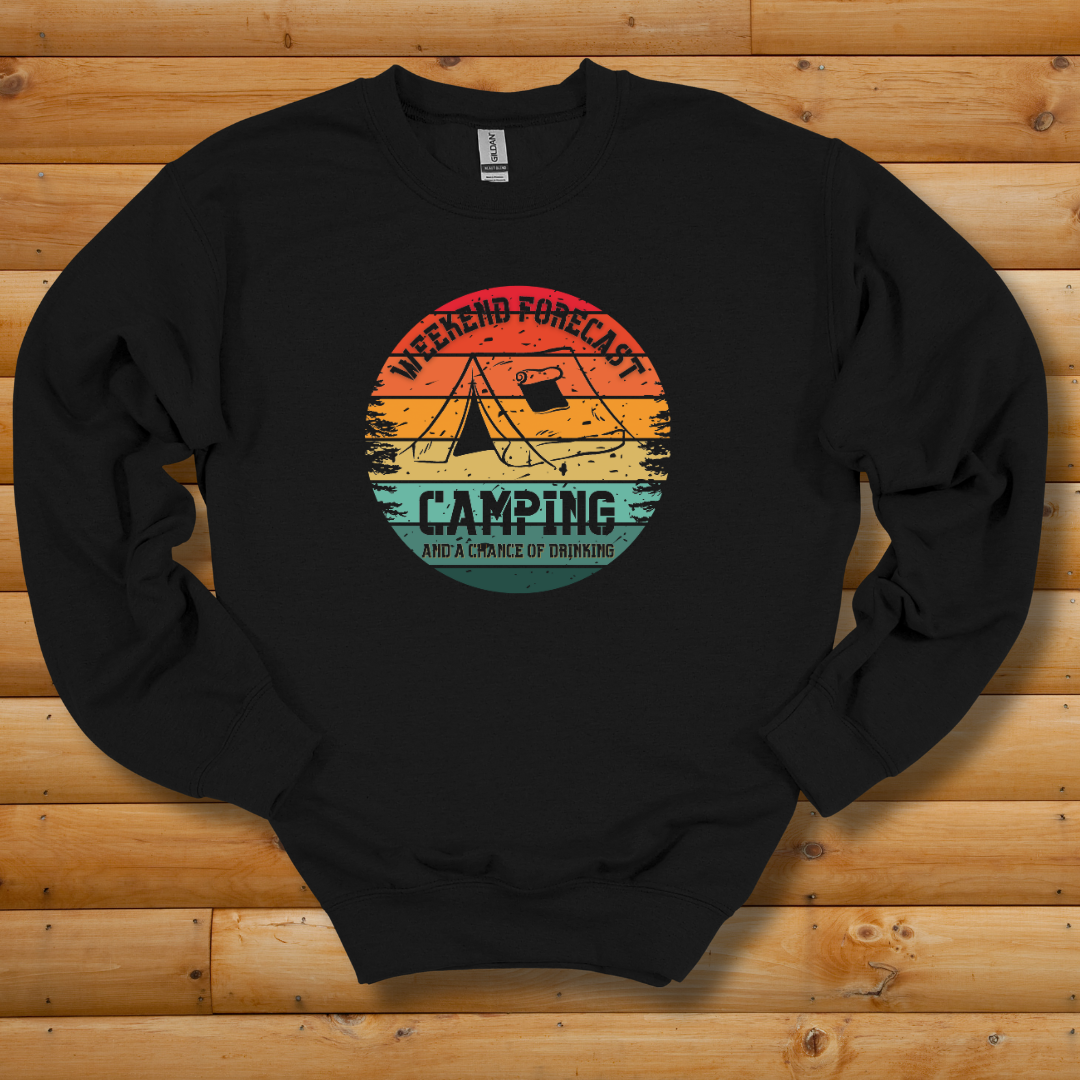 Weekend Forecast Camping and Drinking Sweatshirt | Campfire Beers