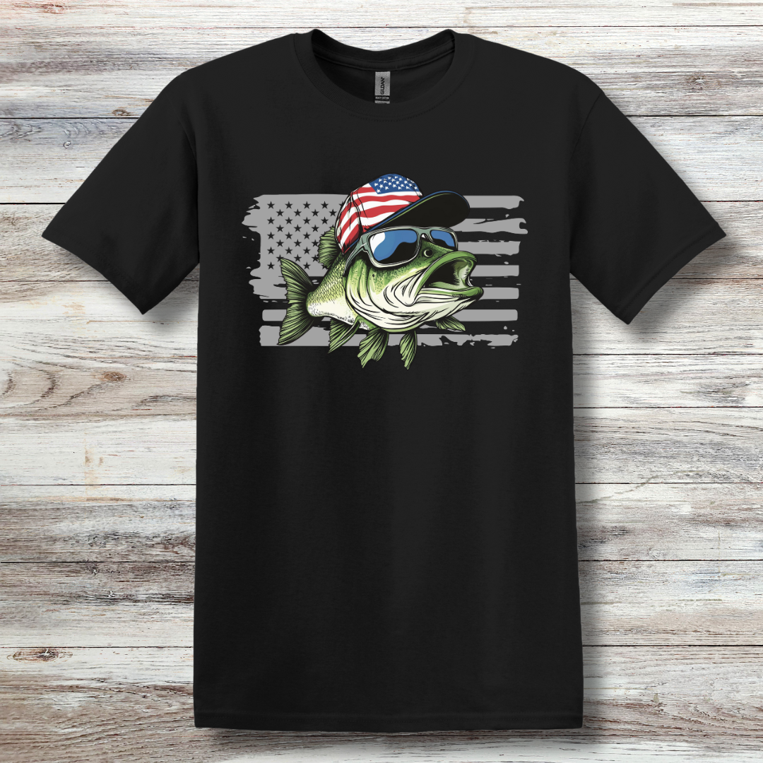 Patriotic Bass T-Shirt | Fishing T-Shirts