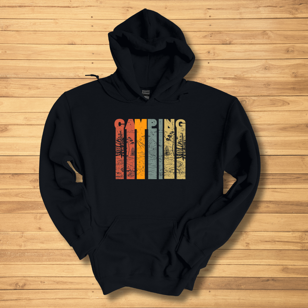 Camping Grunge Long-Sleeve Hoodie | Camping Gift Ideas
