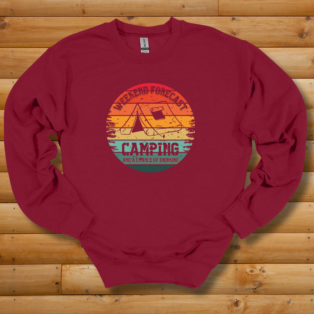 Weekend Forecast Camping and Drinking Sweatshirt | Campfire Beers
