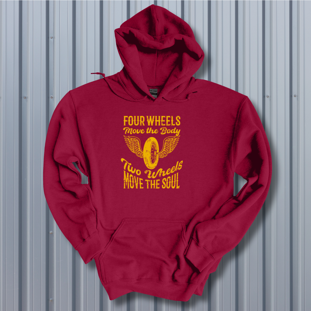 Two Wheels Moves the Soul Long-Sleeve Hoodie | Biker Gift