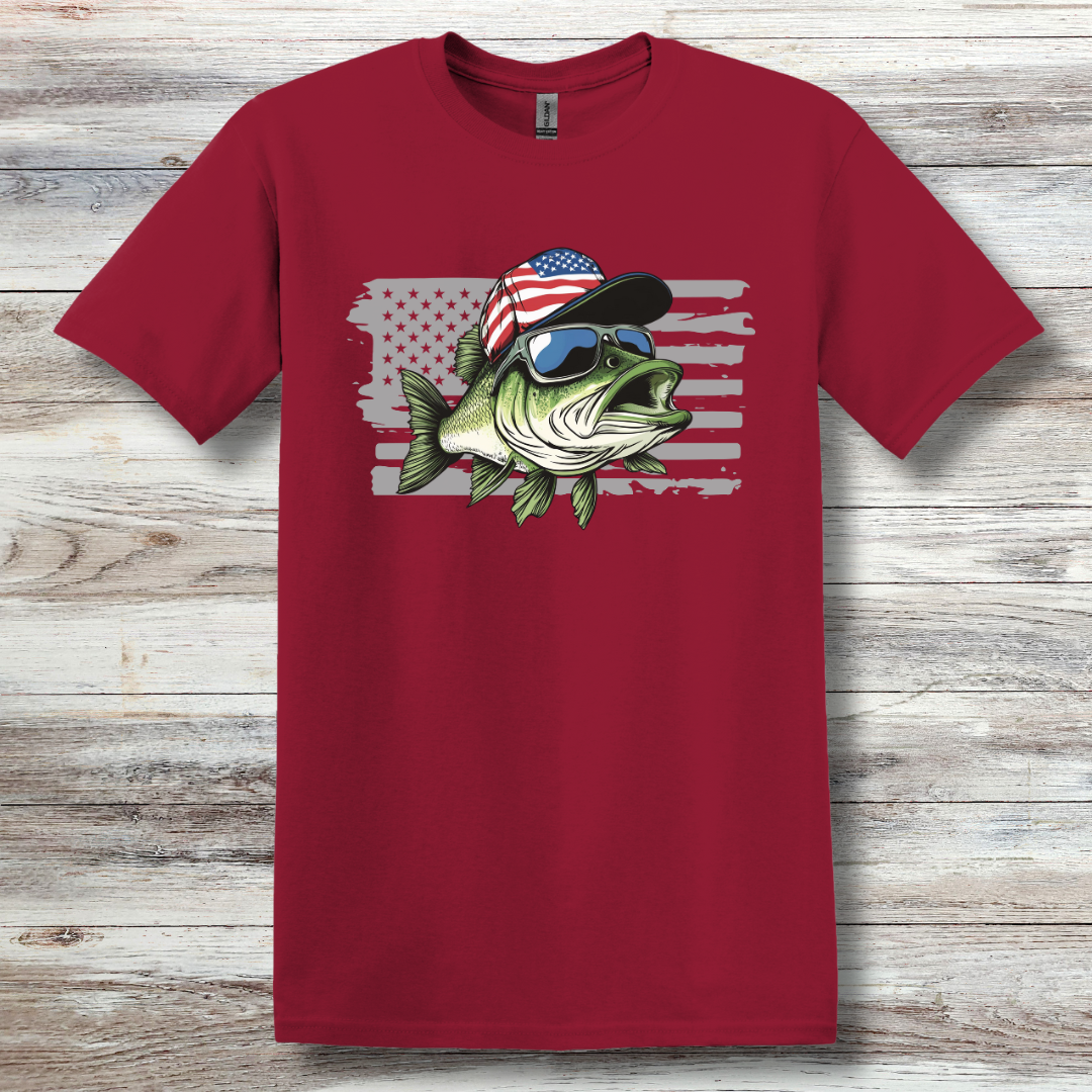 Patriotic Bass T-Shirt | Fishing T-Shirts