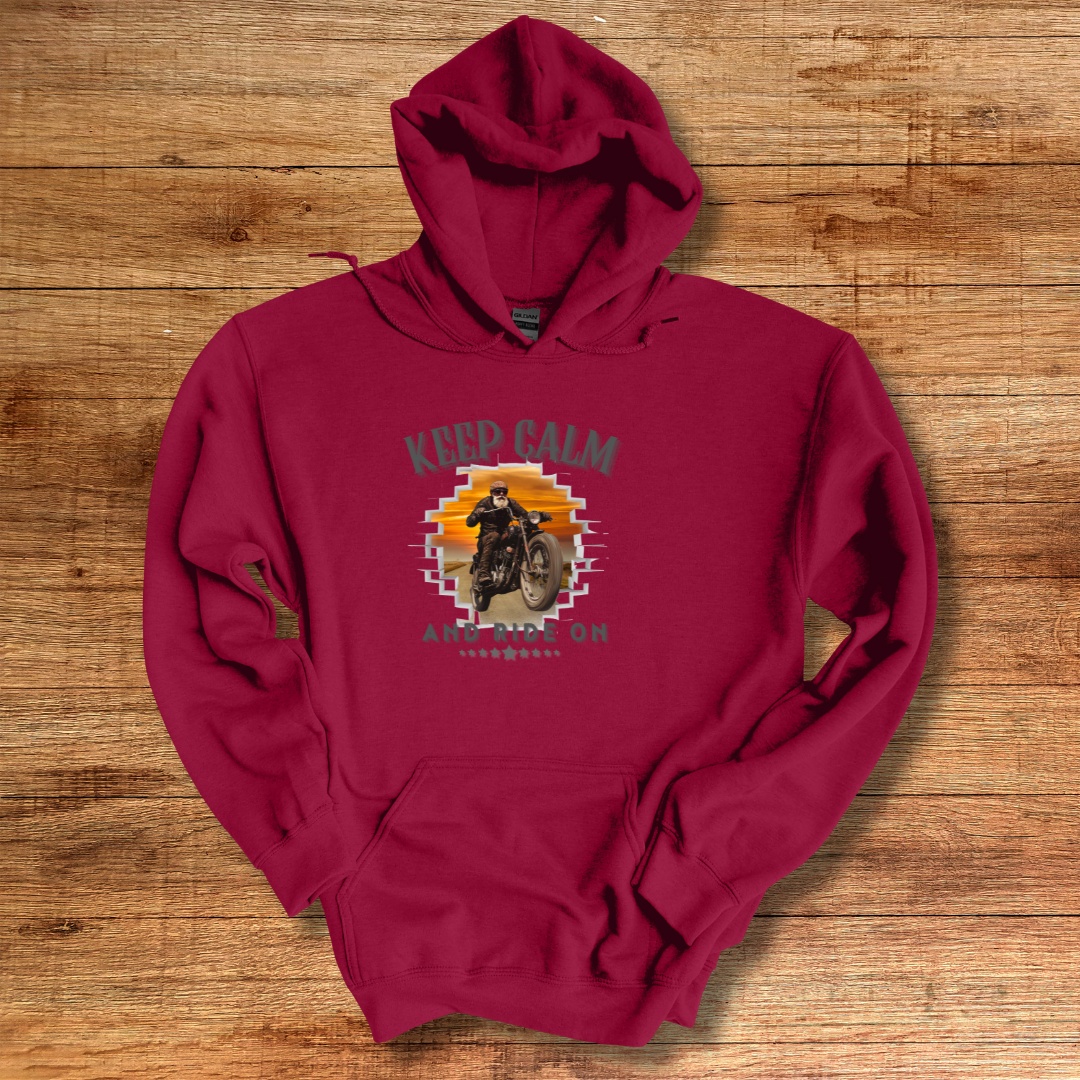 Keep Calm and Ride On Long-Sleeve Hoodie