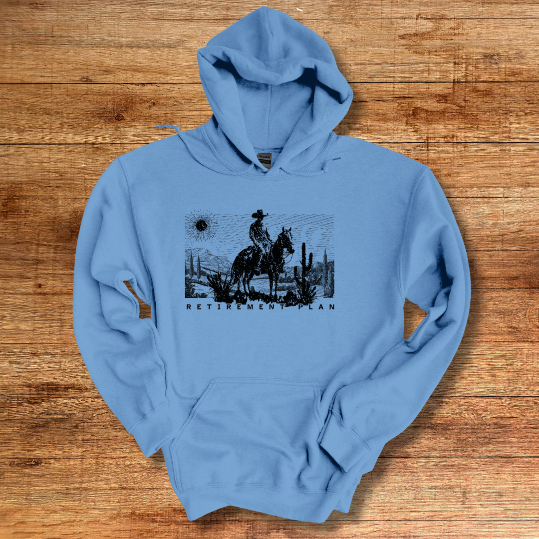 Horseback Retirement Plan Male Long-Sleeve Hoodie