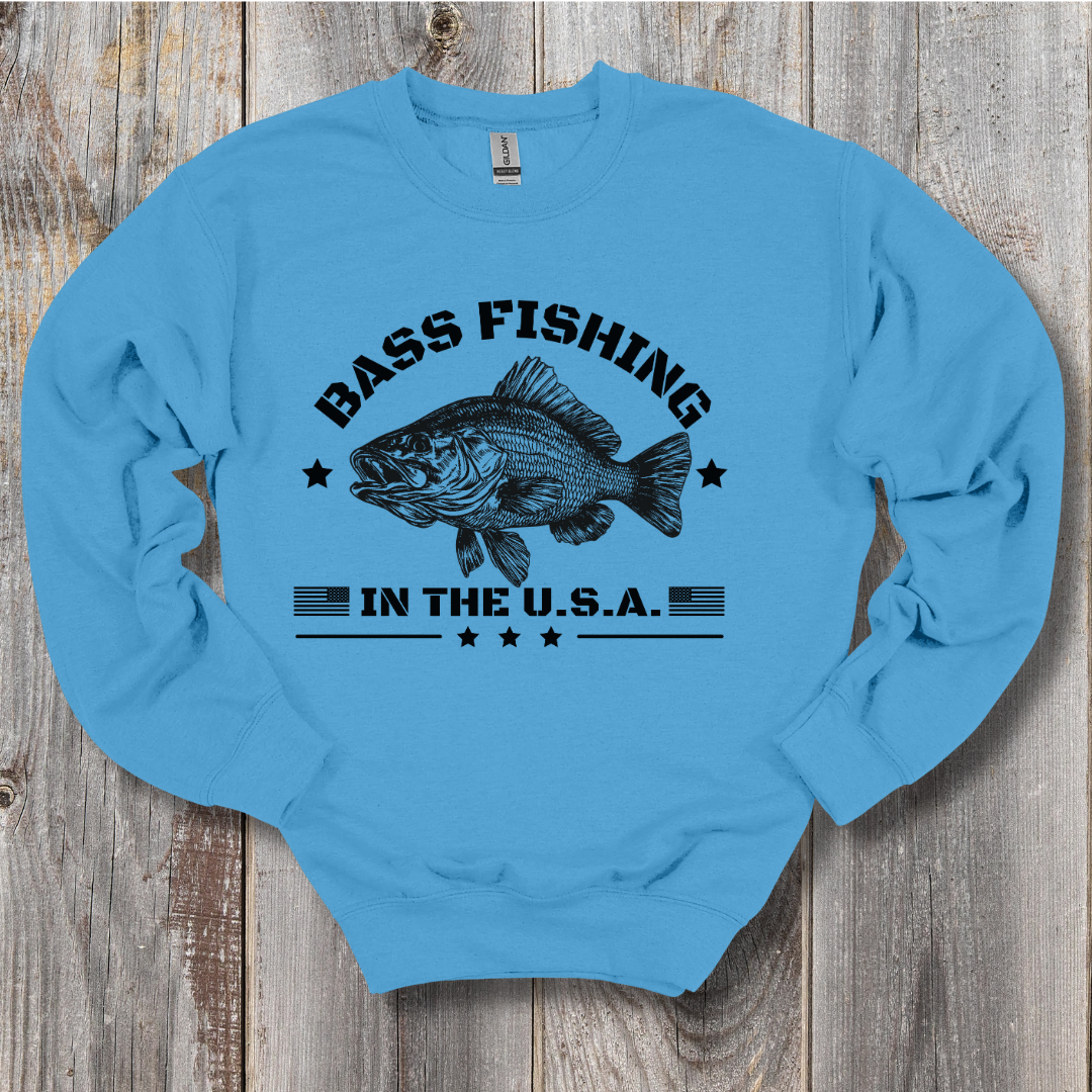 Bass Fishing in the USA Sweatshirt | Gifts for Anglers
