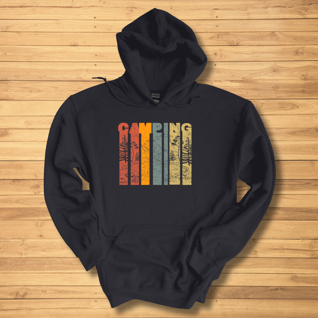 Camping Grunge Long-Sleeve Hoodie | Camping Gift Ideas