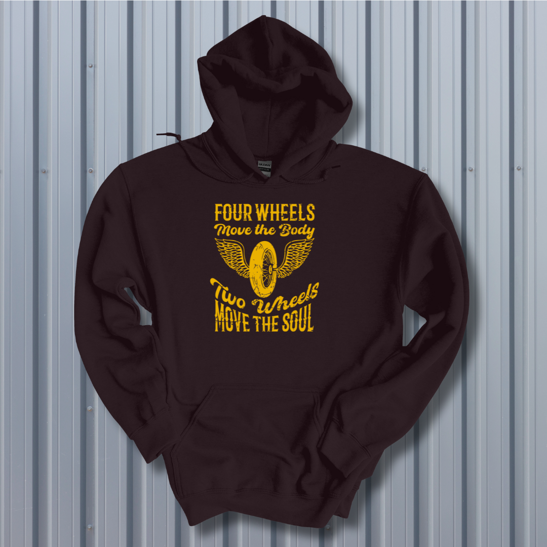 Two Wheels Moves the Soul Long-Sleeve Hoodie | Biker Gift