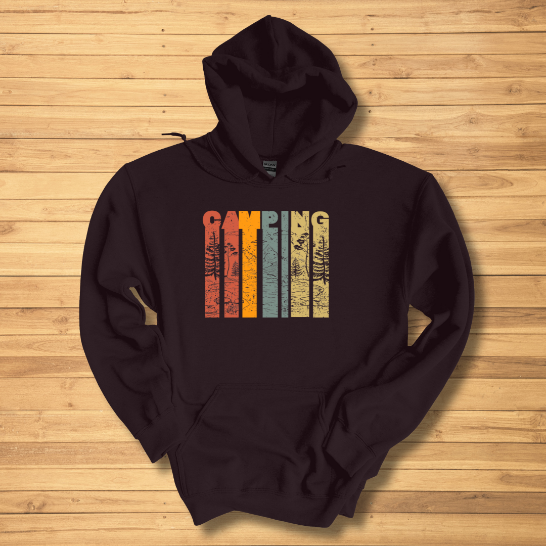 Camping Grunge Long-Sleeve Hoodie | Camping Gift Ideas
