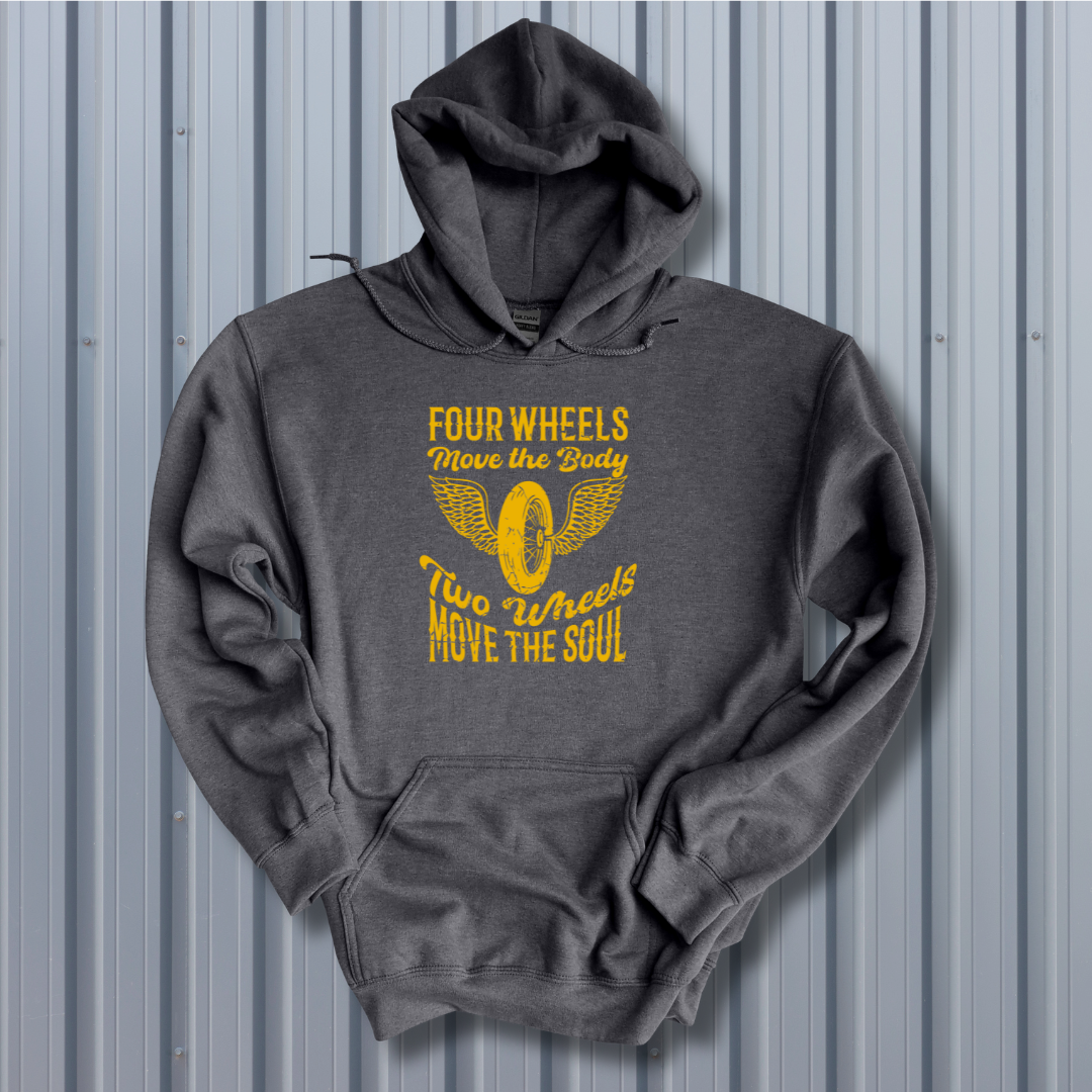 Two Wheels Moves the Soul Long-Sleeve Hoodie | Biker Gift