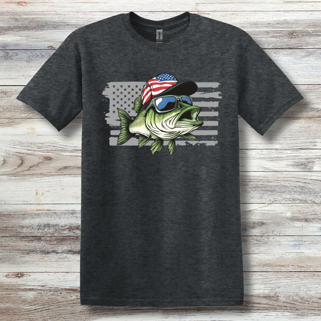 Patriotic Bass T-Shirt | Fishing T-Shirts