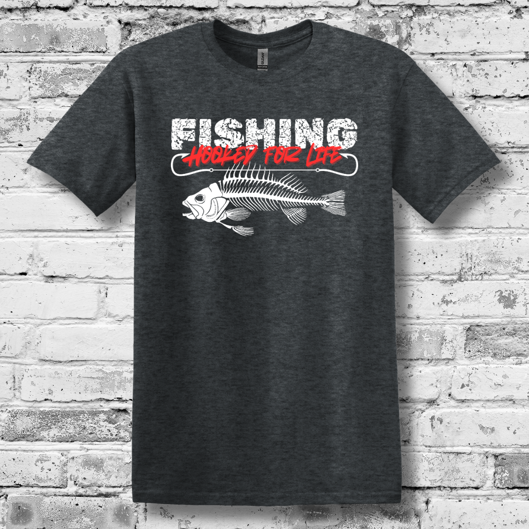 Fishing Hooked For Life T-Shirt | Fishing Gifts for Men