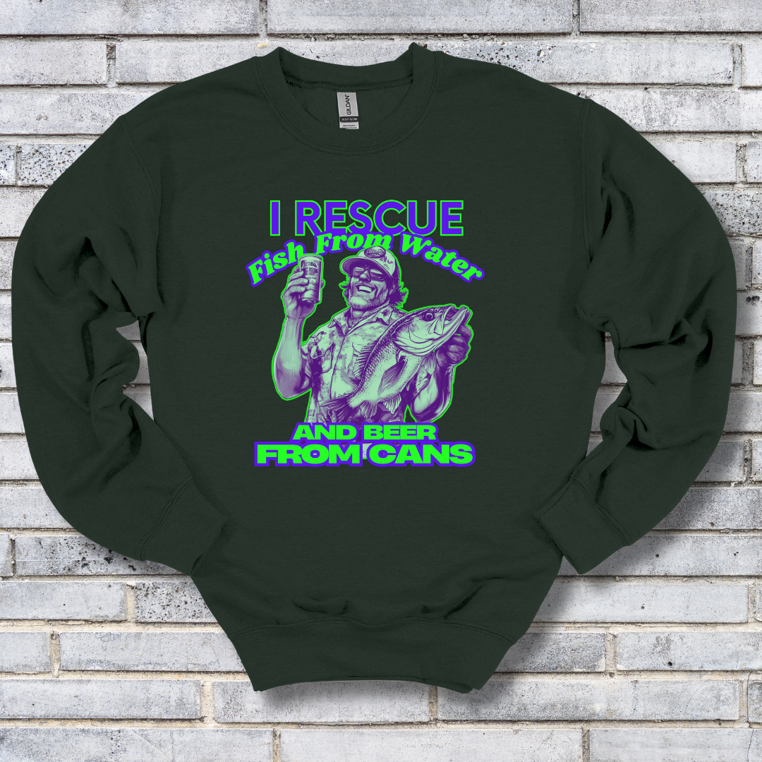 I Rescue Fish From Water Sweatshirt | Funny Fishing Shirts