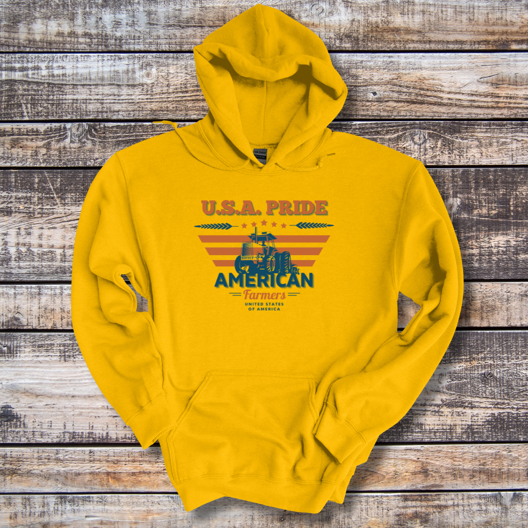 USA Pride American Farmers Long-Sleeve Hoodie | Farmer Gift