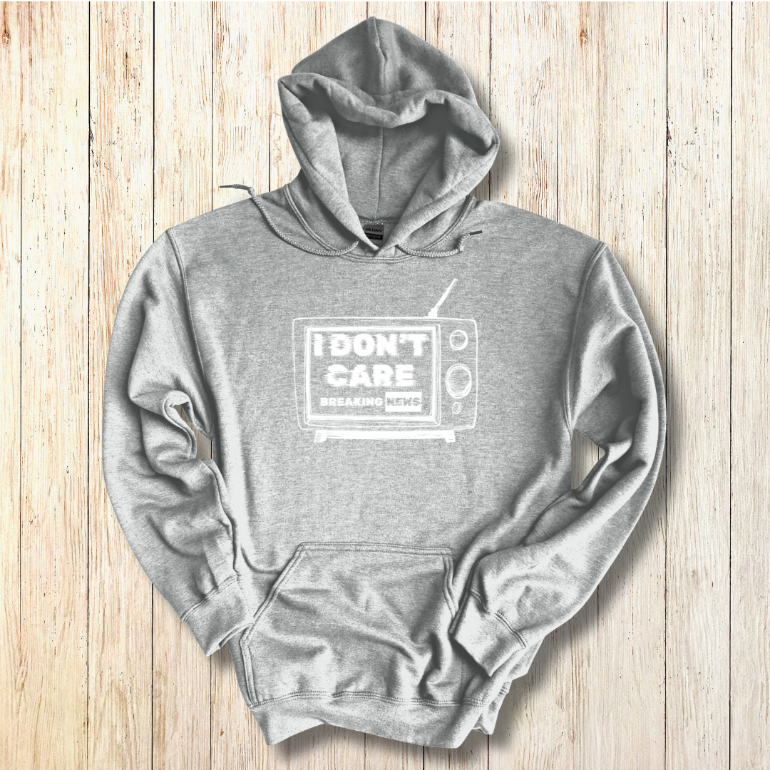 Breaking News, I Don't Care Long-Sleeve Hoodie | Funny Shirts