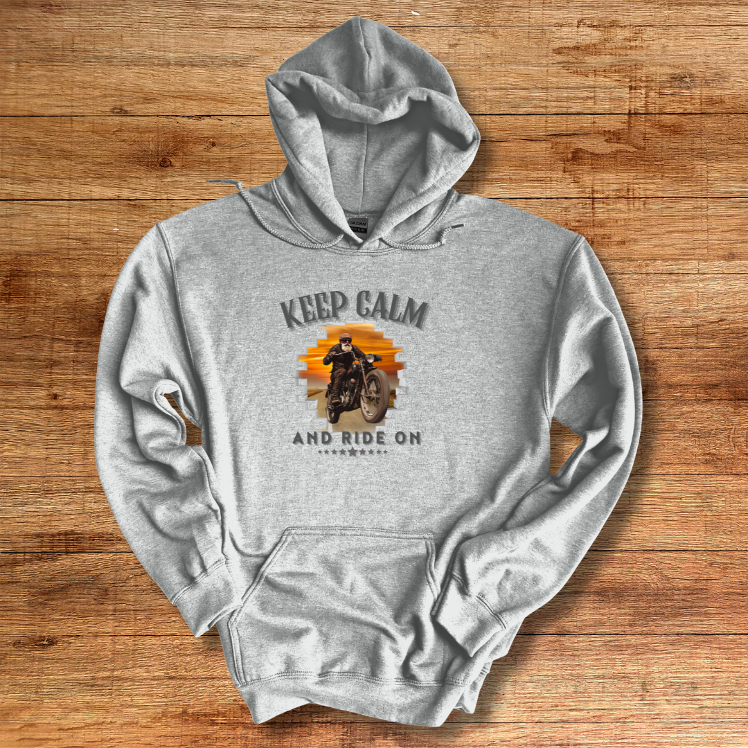 Keep Calm and Ride On Long-Sleeve Hoodie