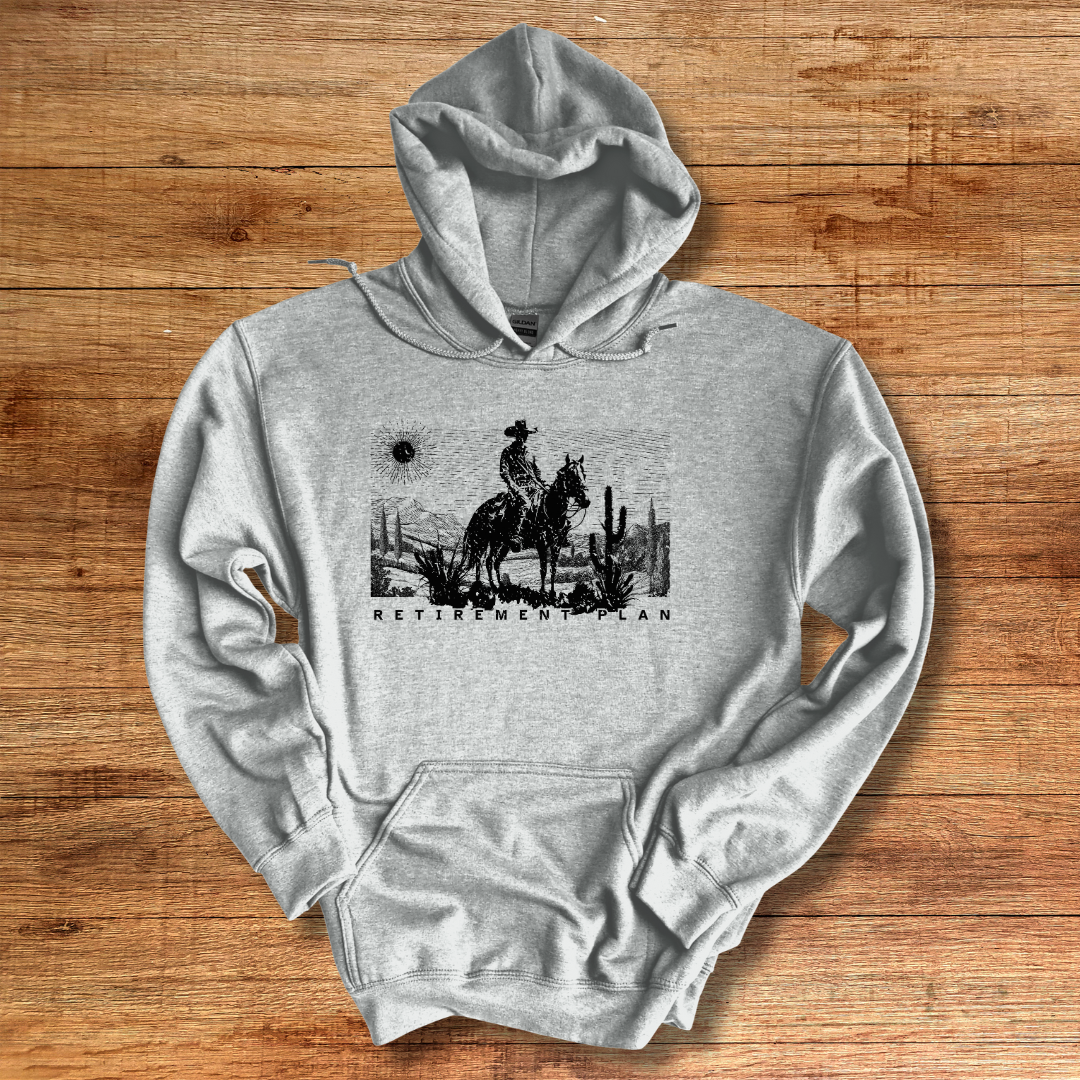 Horseback Retirement Plan Male Long-Sleeve Hoodie