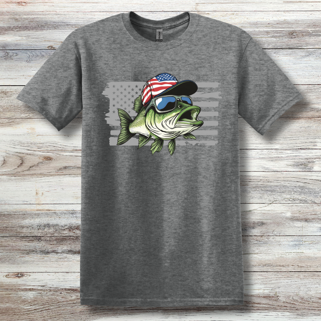 Patriotic Bass T-Shirt | Fishing T-Shirts