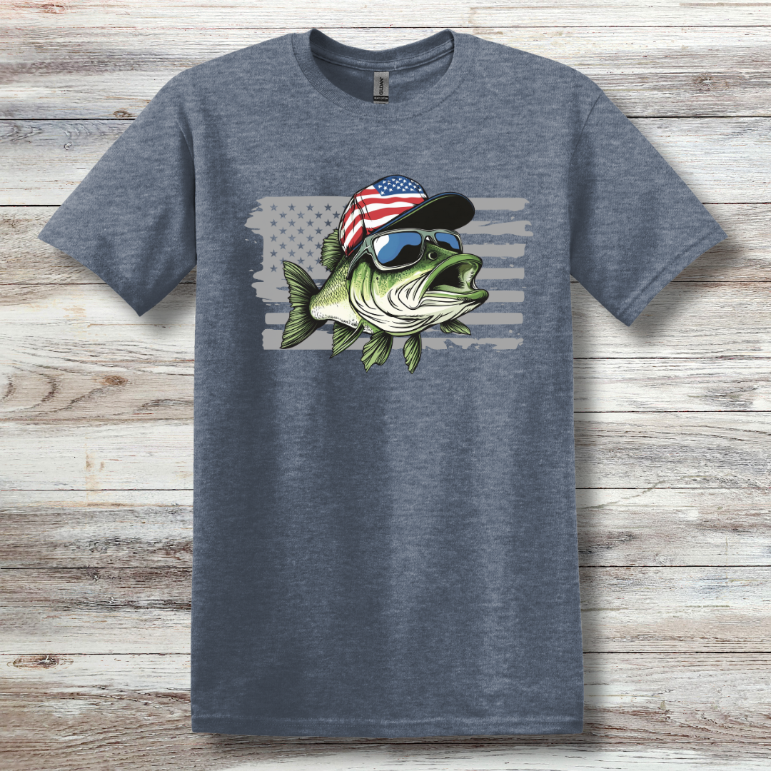 Patriotic Bass T-Shirt | Fishing T-Shirts