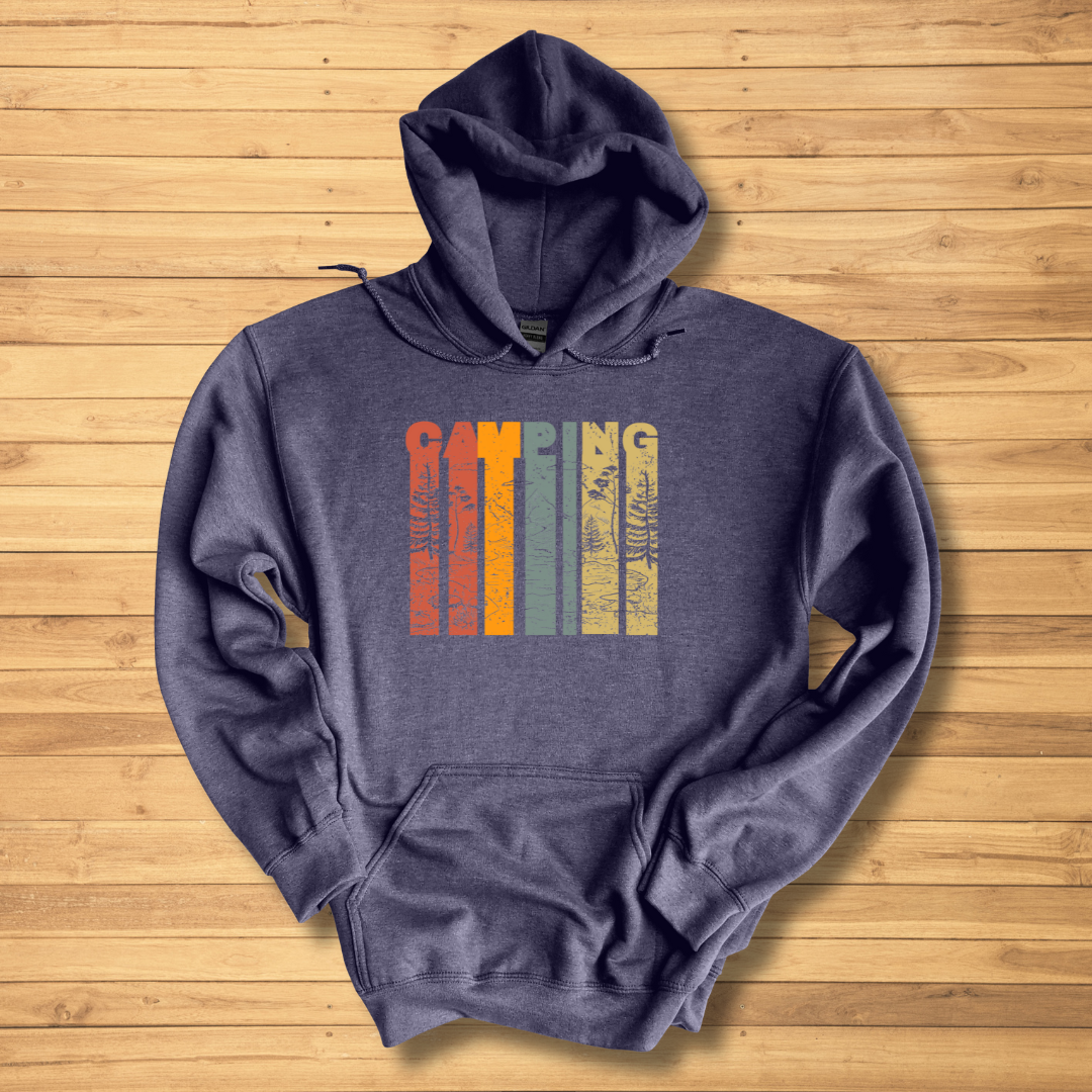 Camping Grunge Long-Sleeve Hoodie | Camping Gift Ideas