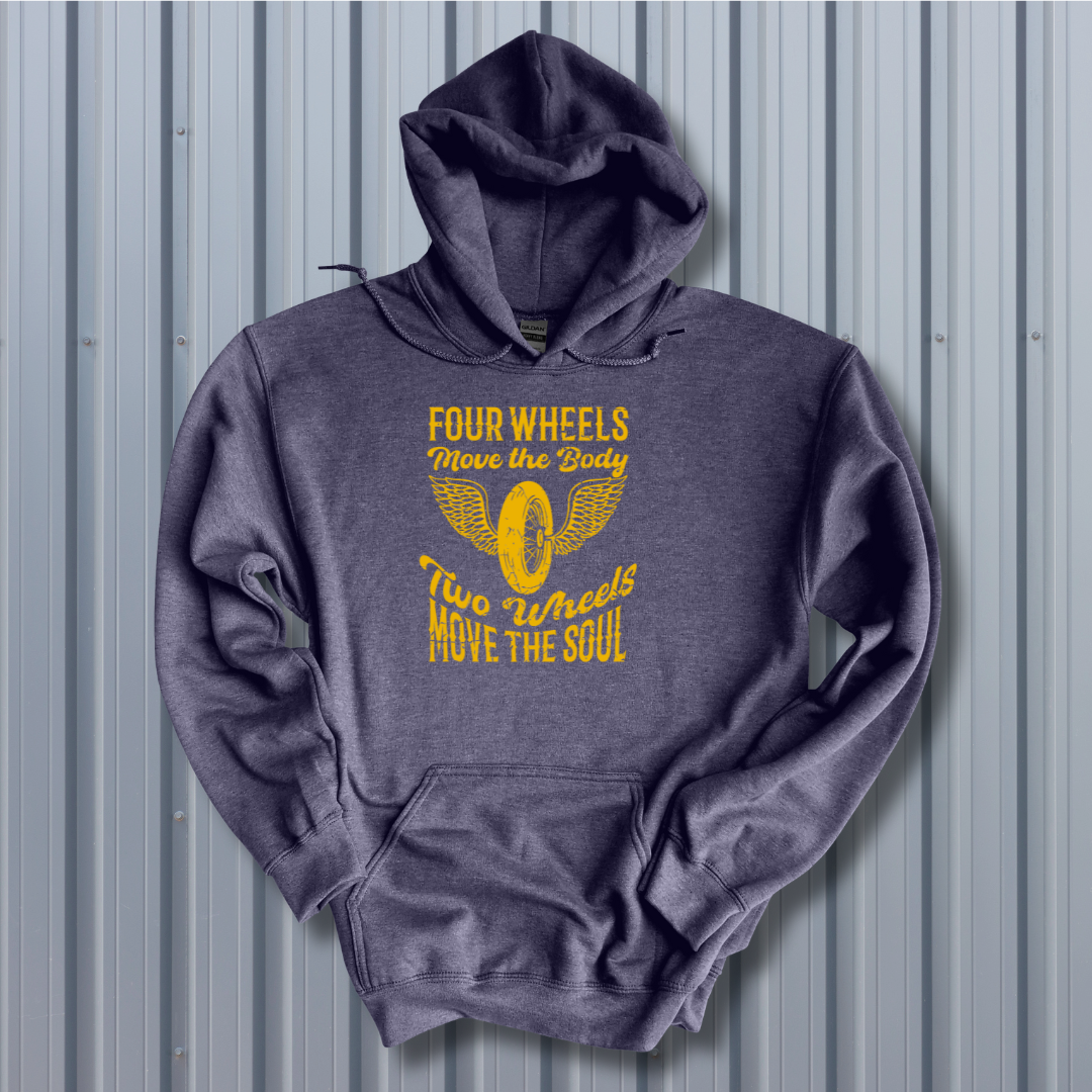 Two Wheels Moves the Soul Long-Sleeve Hoodie | Biker Gift