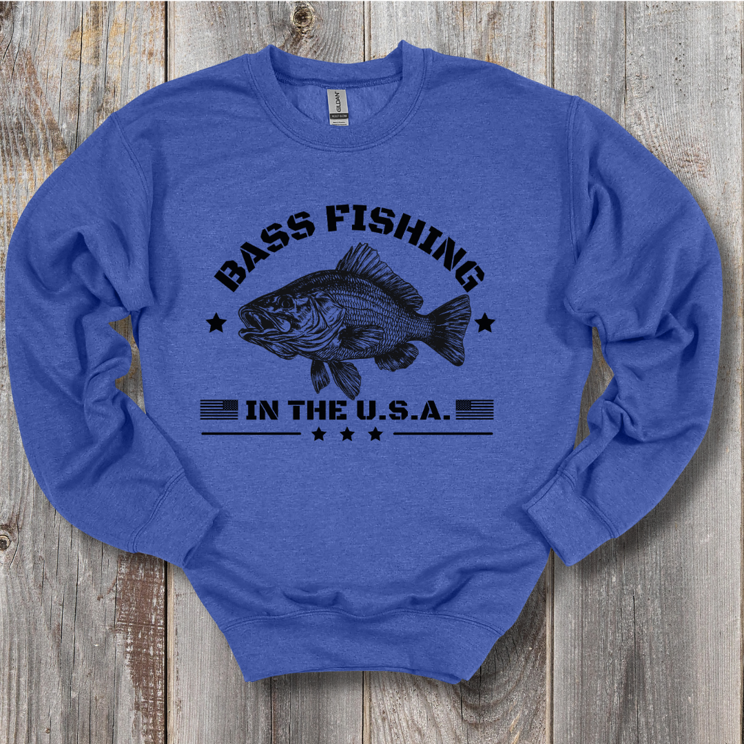 Bass Fishing in the USA Sweatshirt | Gifts for Anglers
