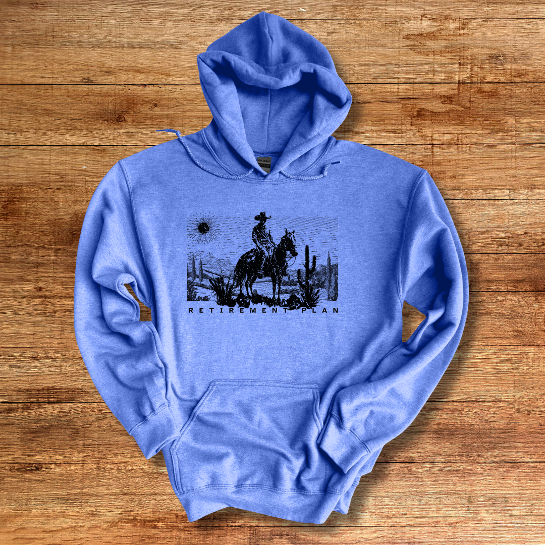 Horseback Retirement Plan Male Long-Sleeve Hoodie