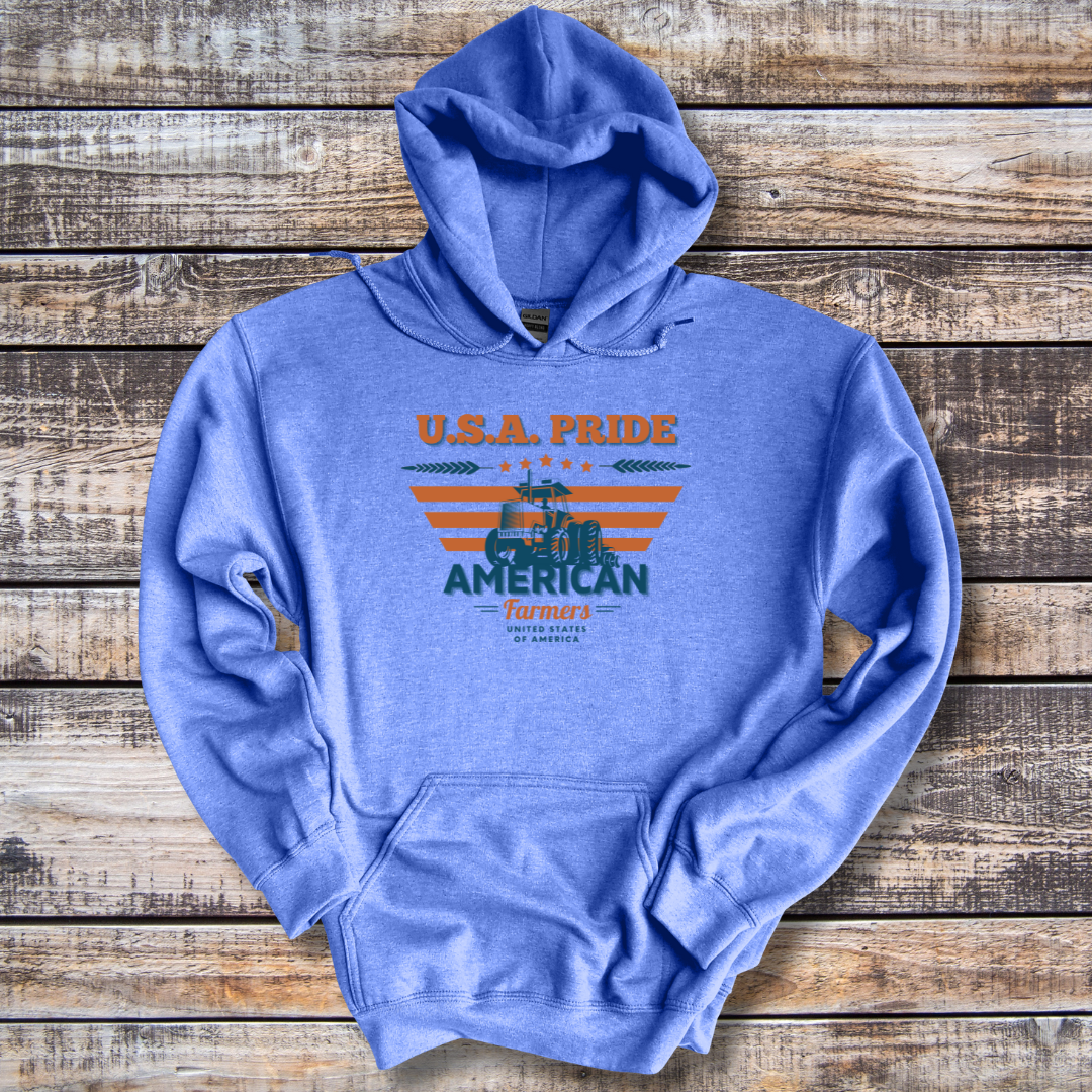 USA Pride American Farmers Long-Sleeve Hoodie | Farmer Gift