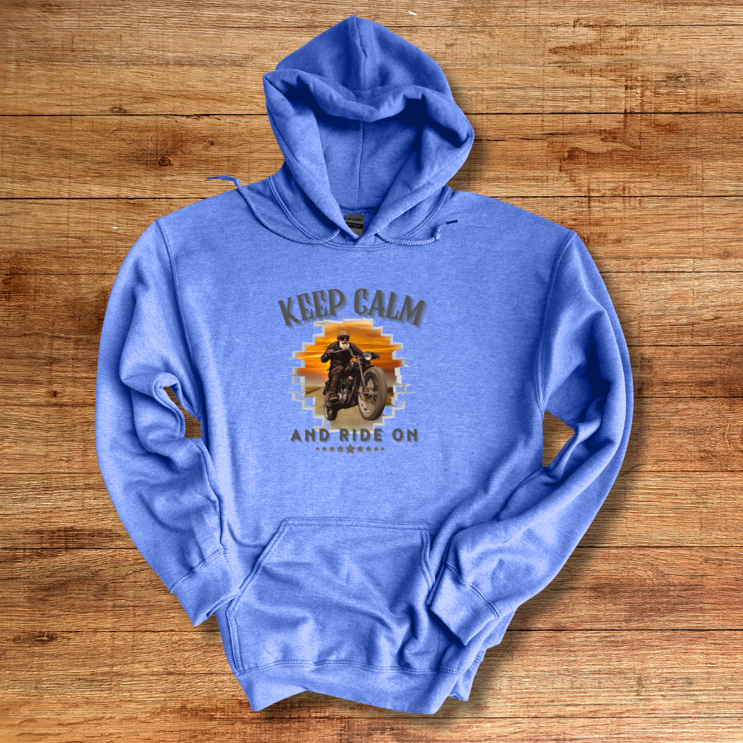 Keep Calm and Ride On Long-Sleeve Hoodie