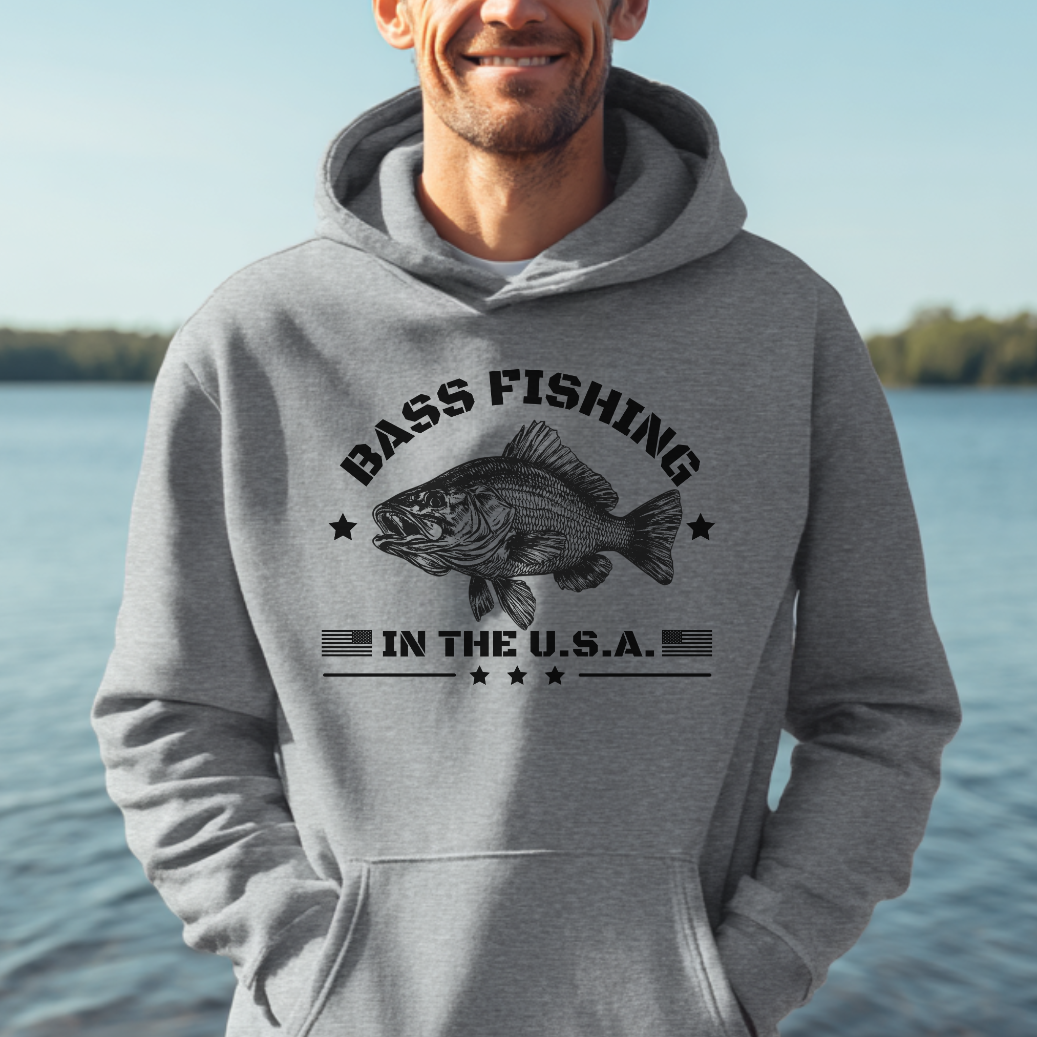 GIMMEDAT Happy Hour Bass Fishing Gift Long Sleeve Tee – Fun Men's Shirt, Dark Grey, Medium - View #11