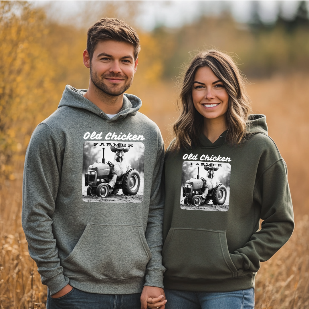 Old Chicken Farmer Long-Sleeve Hoodie